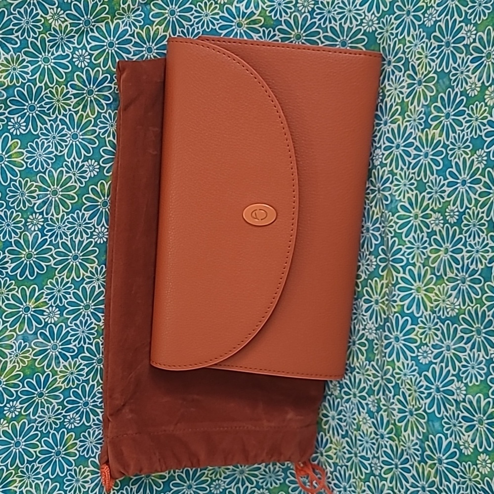 Aurate Jewelry Travel Pouch with dust cover, Terracotta, vegan leather